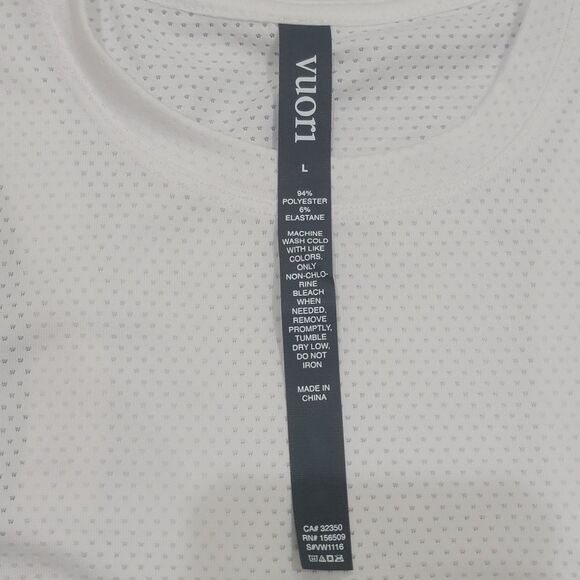 VuoriI Micro Mesh Tank Top Women's Size Large Shirt White Athletic Workout Run - Picture 4 of 8